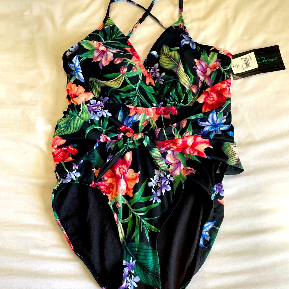 Floral bathing suit large 12/14
